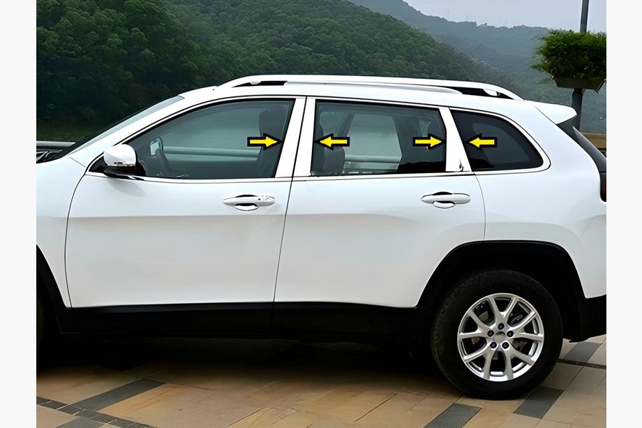 Jeep Cherokee KL 2013- рр. Молдинг дверних стійок (нерж.) Image