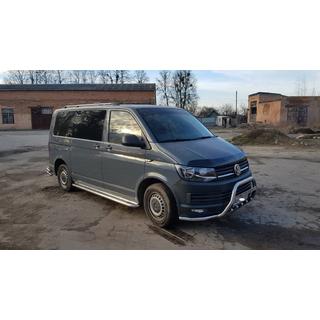 Бокові пороги Premium (2 шт., нерж) Volkswagen T6 2015-2024 рр. фото 1
