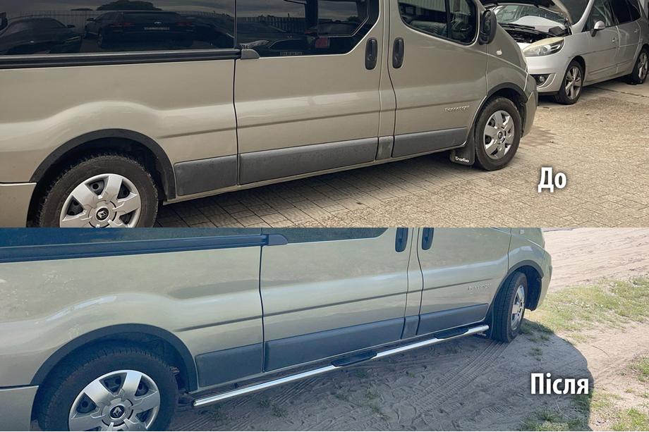 Renault Trafic 2015- рр. Бічні труби (2 шт., нерж.) Image