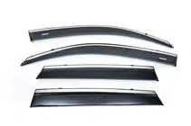 Skoda Rapid 2012-2019 рр. Вітровики з хромованим молдингом SD (4 шт, Niken) фото 8