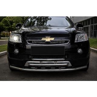 Передній потрійний захист (нерж.) Chevrolet Captiva 2006-2019 рр.