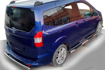 Ford Courier 2014-2023 рр. Бічні труби (2 шт., нерж) фото 1