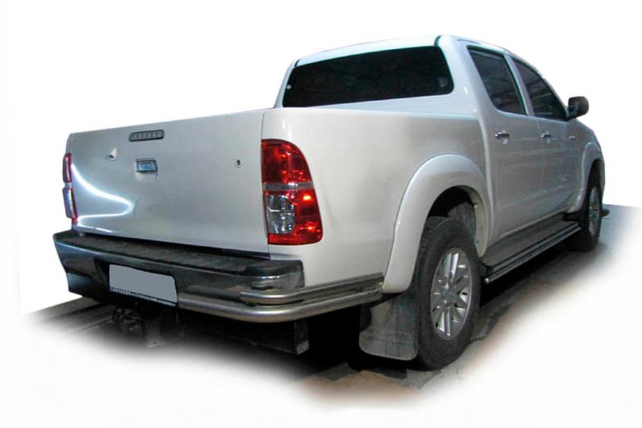 Toyota Hilux 2006-2015 рр. Задні куточки AK003-Подвійний (нерж.) Фото 2