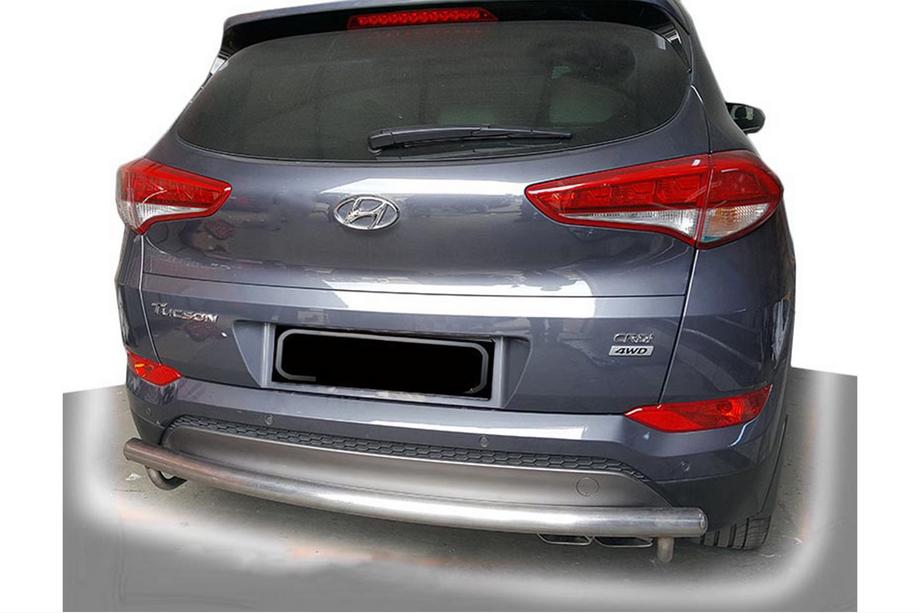 Hyundai Tucson TL 2016-2021 рр. Задня дуга AK002 (нерж.) Фото 1