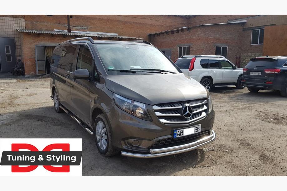 Mercedes Vito/V-class W447 2014- рр. Передній захист ST014 (нерж.) Фото 5