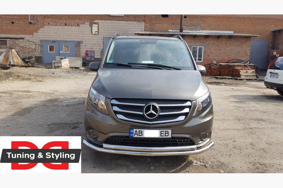 Mercedes Vito/V-class W447 2014- рр. Передній захист ST014 (нерж.) Фото 6