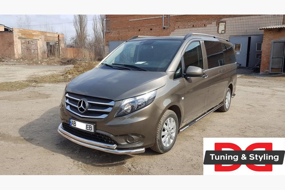 Mercedes Vito/V-class W447 2014- рр. Передній захист ST014 (нерж.) Фото 7