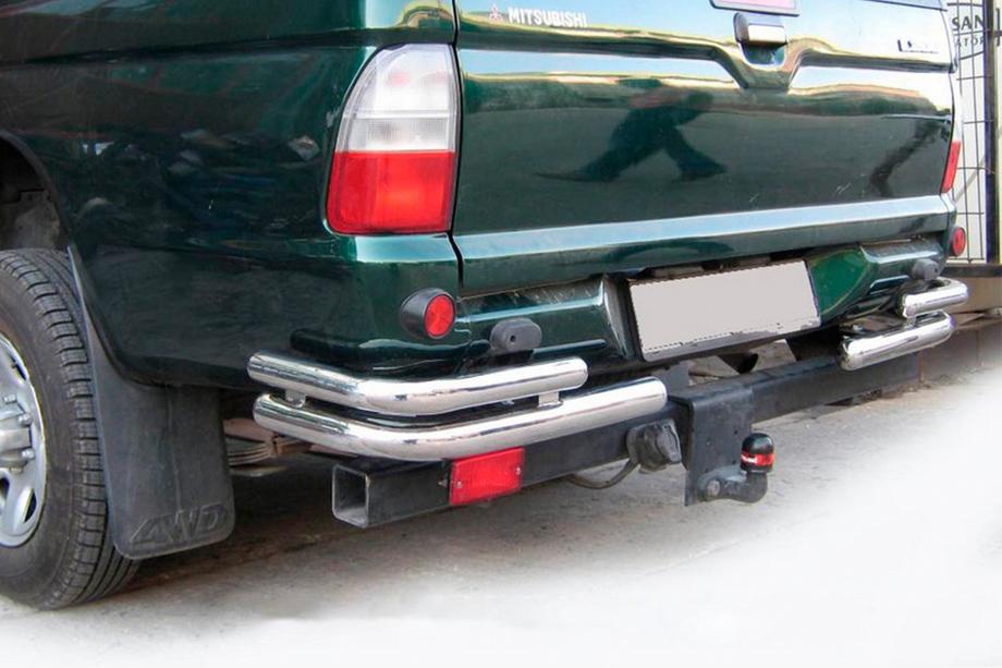 Mitsubishi L200 1996-2006 рр. Задні кути AK003-Double (2 шт., нерж)