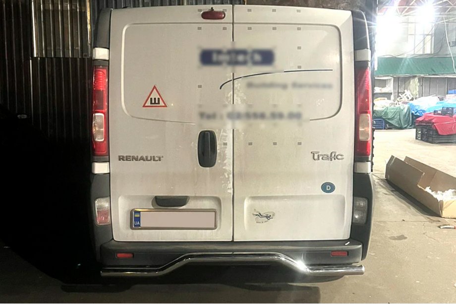 Renault Trafic 2001-2015 рр. Задній захист AK006 (нерж) Фото 2