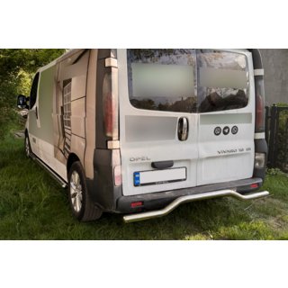 Задній захист AK006 (нерж) Opel Vivaro 2001-2015 рр. фото 3