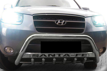 Hyundai Santa Fe 2 2006-2012 рр. Кенгурятник WT004 (нерж.) фото 3