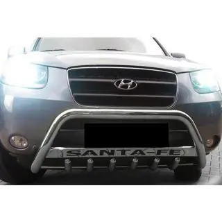 Кенгурятник WT004 (нерж.) Hyundai Santa Fe 2 2006-2012 рр. фото 3