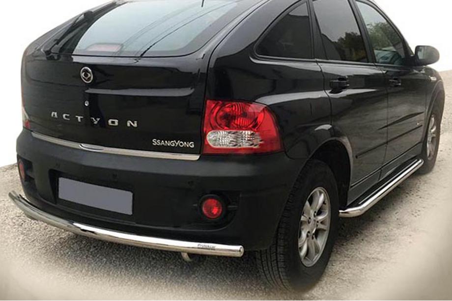 SsangYong Action 2005-2018 рр. Задній захист AK002 (нерж) Image