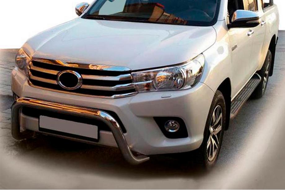 Toyota Hilux 2015- рр. Передній захист WT009 (нерж) Фото 1