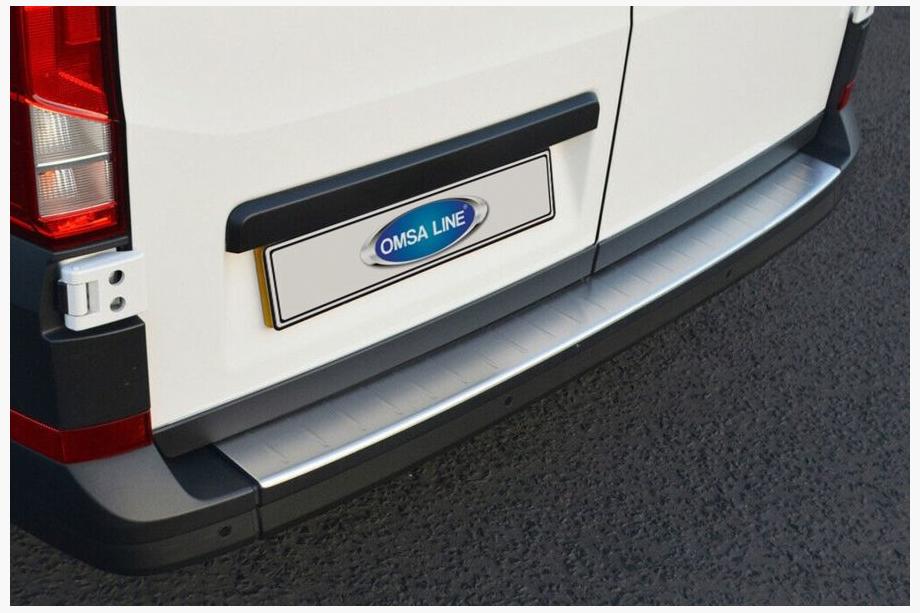 Volkswagen Crafter 2016- рр. Накладка на задній бампер (Omsa, нерж) Image