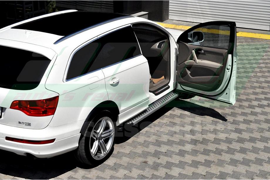 Audi Q7 2005-2015 рр. Бокові пороги Allmond Grey (2 шт., алюміній) Фото 3