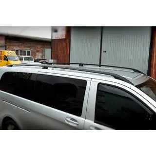 Рейлінги чорні CAN Оригінальний дизайн (метал. ніжки) Mercedes Vito/V-class W447 2014- рр. фото 3