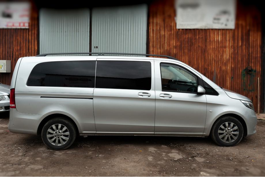 Mercedes Vito/V-class W447 2014- рр. Рейлінги чорні CAN Оригінальний дизайн (метал. ніжки) Фото 5