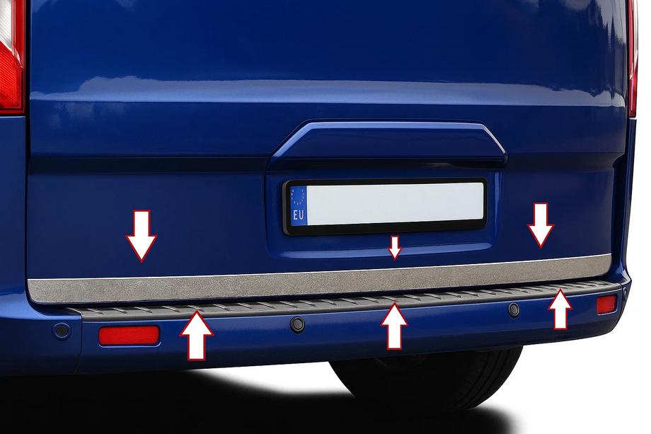 Ford Custom 2013-2022 рр. Кромка багажника (нерж.) Image