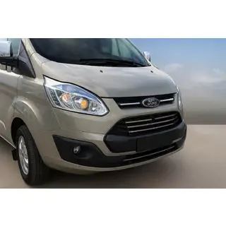 Накладки на решітку радіатора 2013-2018 (5 шт, нерж.) Ford Custom 2013-2022 рр. фото 3