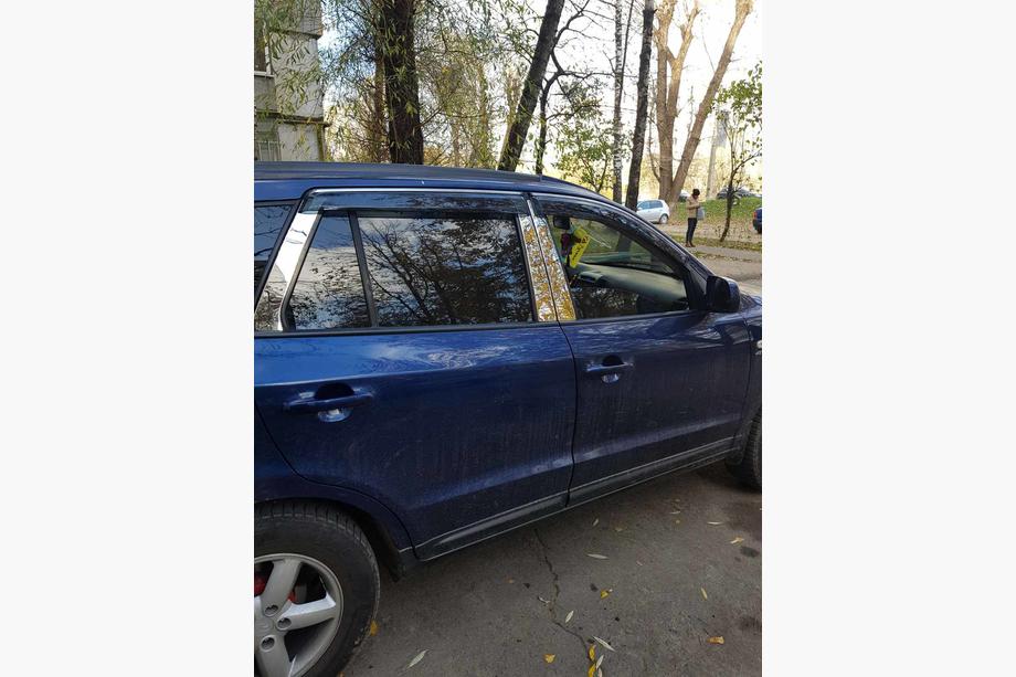 Hyundai Santa Fe 2 2006-2012 рр. Молдинг дверних стійок (6 шт, нерж.) Image