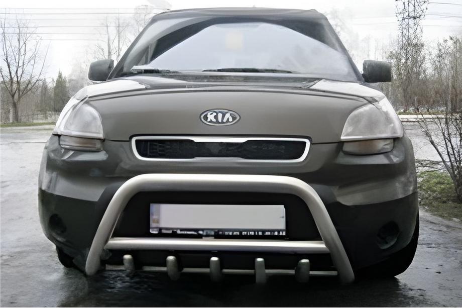 Kia Soul I 2008-2013 рр. Кенгурятник (нерж) Фото 2