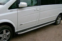 Mercedes Viano 2004-2014 рр. Бокові пороги Альянс (2 шт., алюм) фото 1