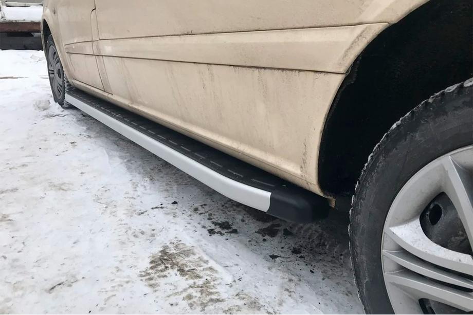 Mercedes Viano 2004-2014 рр. Бокові пороги Альянс (2 шт., алюм) Довга база Фото 4
