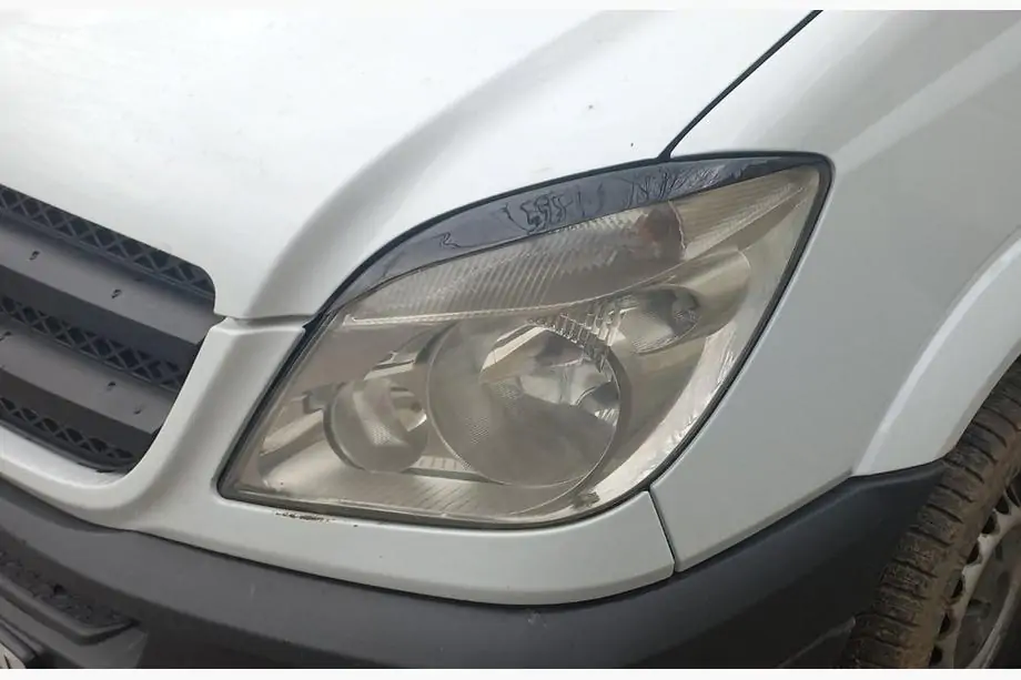 Mercedes Sprinter W906 2006-2018 рр. Вії Прямі (чорні, ABS, 2006-2013) чорний глянець