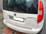 Skoda Roomster 2006-2015 рр. Накладка на задній бампер (нерж) фото 1