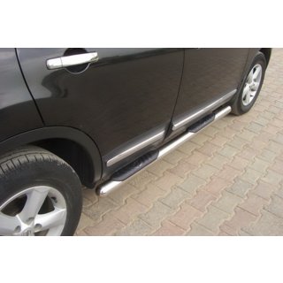 Бічні труби (2 шт., нерж.) Nissan Qashqai 2007-2010 рр. фото 3