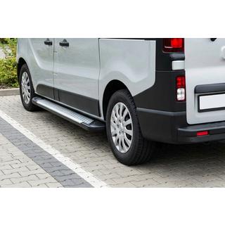Бокові пороги Allmond Grey (2 шт., алюміній) Nissan NV300/Primastar 2016- рр. фото 1