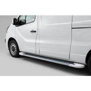 Бокові пороги Allmond White (2 шт., алюміній) Nissan NV300/Primastar 2016- рр. фото 1