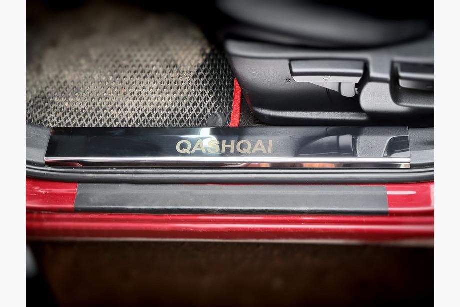 Nissan Qashqai 2010-2014 рр. Накладки на пластикові пороги (4 шт, нерж.) Фото 2