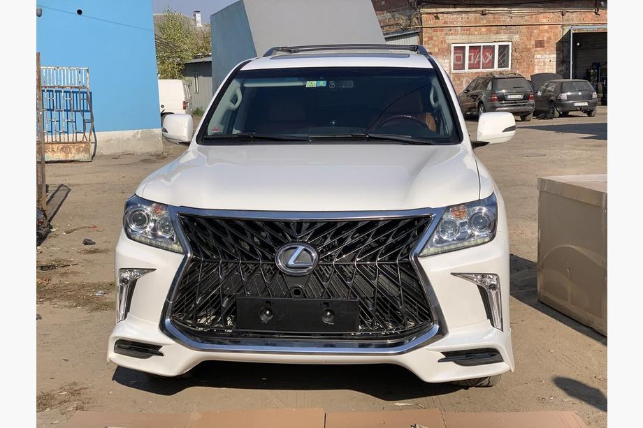 Lexus LX570/450d 2008-2022 рр. Передній бампер для 2008-2015 в стилі рестайлінгу (під фарбування) Білий Фото 10
