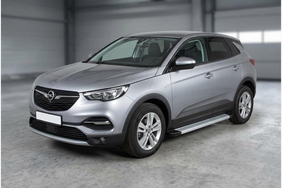 Opel Grandland X 2017- рр. Бокові пороги Maya V2 (2 шт., алюміній) Image