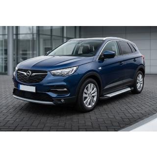 Бокові пороги Allmond Grey (2 шт, алюміній) Opel Grandland X 2017- рр. фото 1