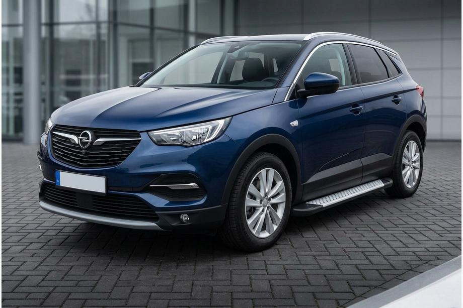 Opel Grandland X 2017- рр. Бокові пороги Allmond Grey (2 шт, алюміній) Фото 1