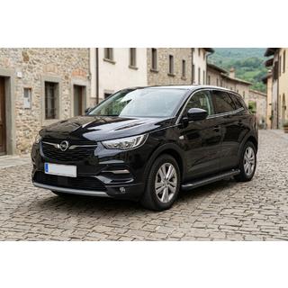 Бокові пороги Allmond Black (2 шт, алюміній) Opel Grandland X 2017- рр. фото 1