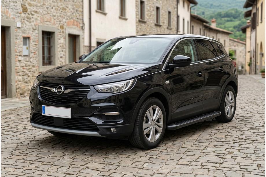 Opel Grandland X 2017- рр. Бокові пороги Allmond Black (2 шт, алюміній) Фото 1