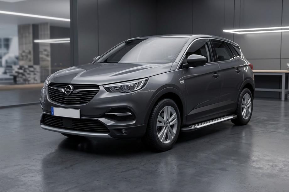 Opel Grandland X 2017- рр. Бокові пороги Line (2 шт, алюміній) Image