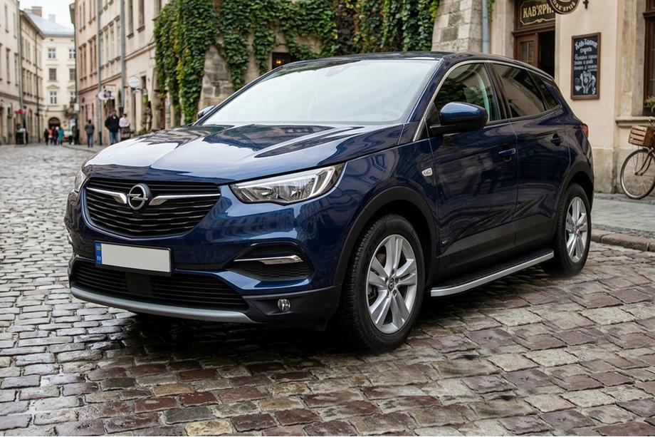Opel Grandland X 2017- рр. Бокові пороги Tayga Grey (2 шт, алюміній) Фото 1
