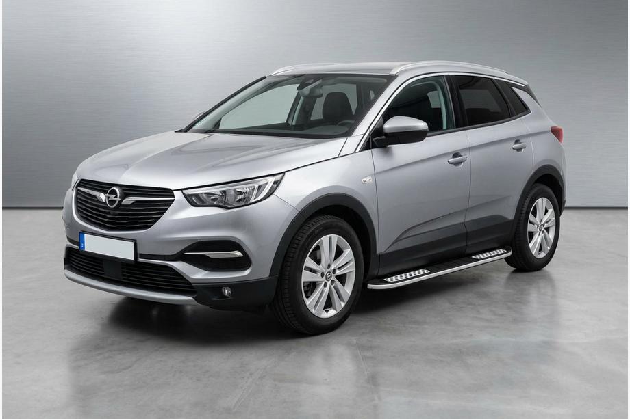 Opel Grandland X 2017- рр. Бокові пороги Tayga V2 (2 шт, алюміній) Фото 1