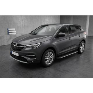 Бокові пороги Bosphore Grey (2 шт., алюміній) Opel Grandland X 2017- рр. фото 1