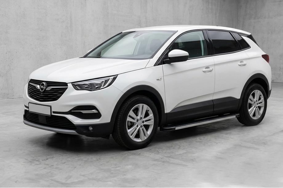 Opel Grandland X 2017- рр. Бокові пороги Maya V1 (2 шт., алюміній) Фото 1