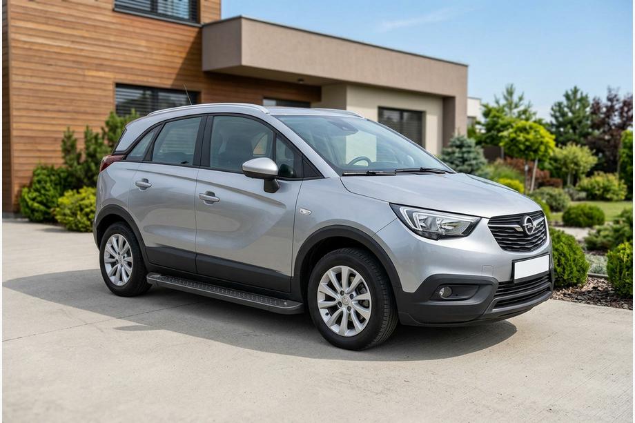 Opel Crossland X 2017-2024 рр. Бокові пороги Allmond Black (2 шт., алюміній) Фото 1