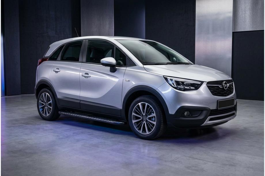 Opel Crossland X 2017-2024 рр. Бокові пороги Bosphorus Black (2 шт., алюміній) Image