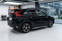 Mitsubishi Eclipse Cross 2017- рр. Бокові пороги Maydos V2 (2 шт., алюміній ↗ нерж) фото 1