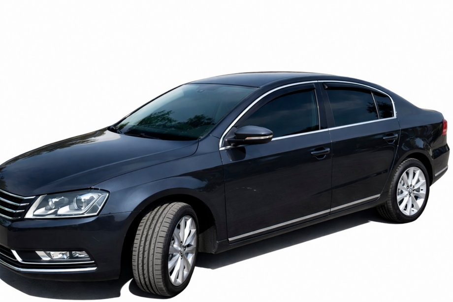 Volkswagen Passat B6 2006-2012 рр. Вітровики з хром молдингом SD (4 шт, HIC) Фото 9