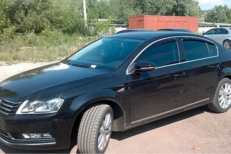 Volkswagen Passat B7 2012-2015 рр. Вітровики з хромованим молдингом молдингом SD (4 шт, EU, HIC) Фото 8